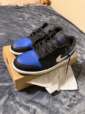 Jordan Low-Top Sneakers in Black and Royal Blue